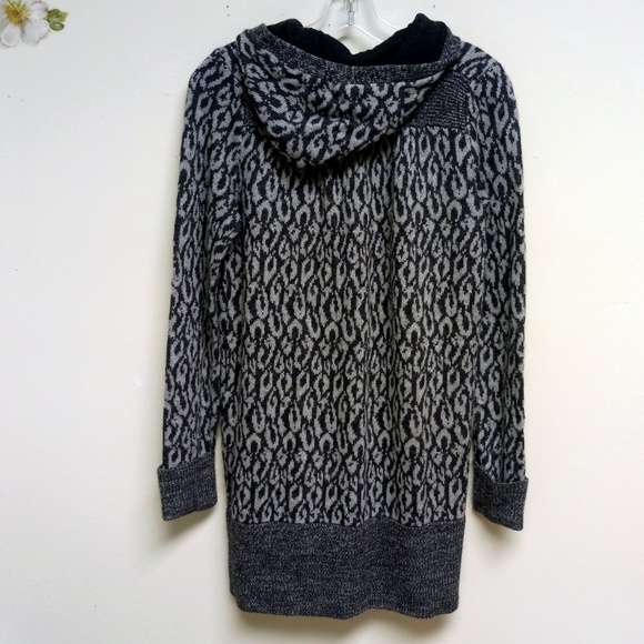 Rebecca Taylor Gray Hooded Zipper Cardigan Sweater - Picture 2 of 5